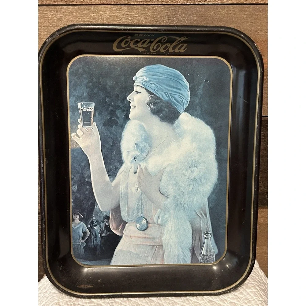1973 reproduction of a 1923Coca‎ Cola Party Girl Flapper Serving Tray